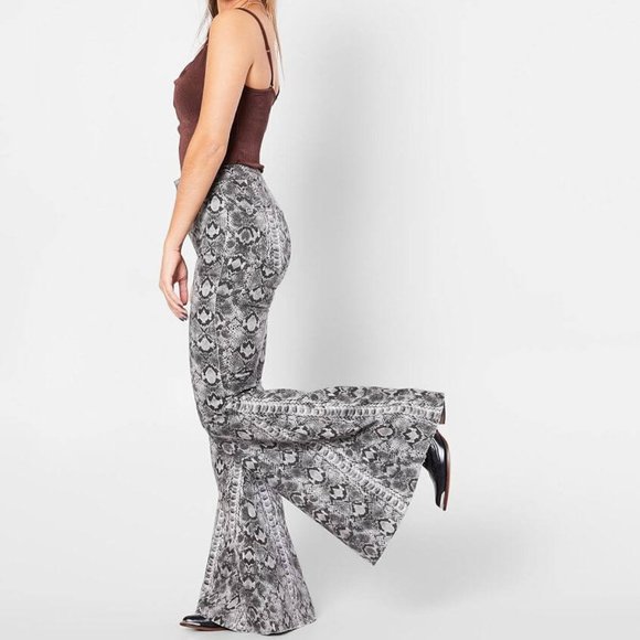snakeskin flares